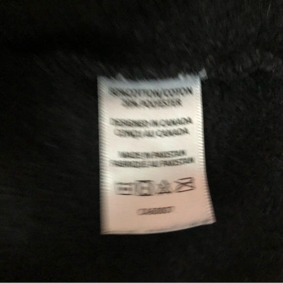 Peace Collective Raw Hem Cropped TO Toronto Black Fleece Sweatshirt Size S - Picture 9 of 10